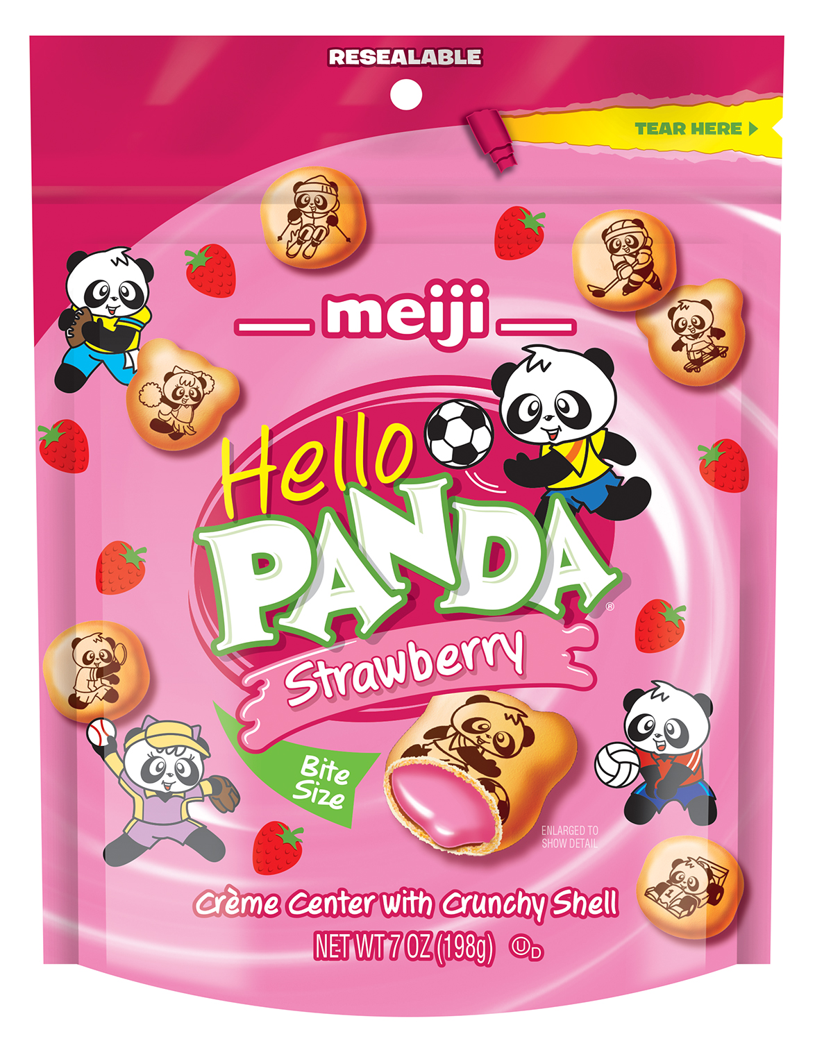 Meiji Hello Panda Strawberry Pouch 7oz